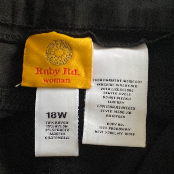 Ruby Rd. Women's Black Pants - Picture 2 of 3